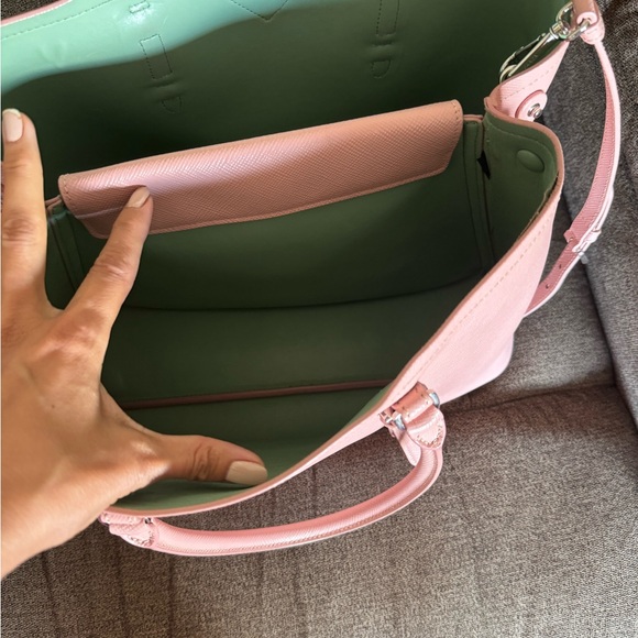 Gorgeous Authentic PRADA Saffiano Cuir Double Leather Tote Bag in Pink - Picture 7 of 12